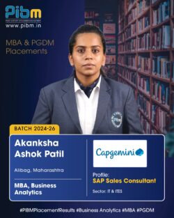 Akanksha Ashok Patil from PIBM Joins Capgemini as SAP Sales Consultant – Business Analytics