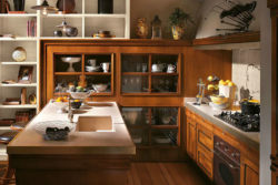 Traditional Kitchen Light Brown Wooden Decorative Cabinet