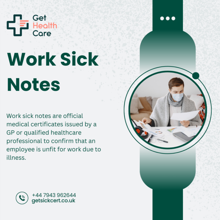 Work Sick Notes | Get Healthcare UK