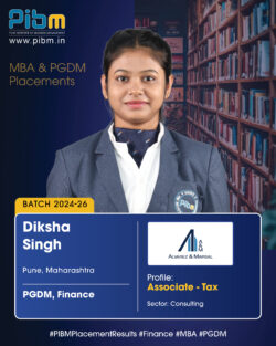 PIBM Celebrates Another Remarkable Placement Achievement – Diksha Singh (Batch 2024–26)!