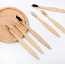 Round tail flat bamboo toothbrush