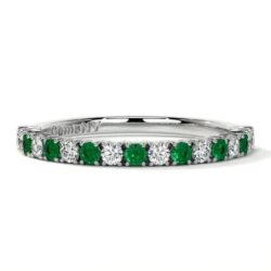 Fine Jewelry Wedding Band with Emerald Accents
