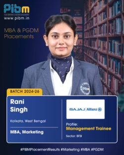 PIBM Celebrates Another Remarkable Placement Achievement – Rani Singh (Batch 2024–26)!