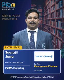 PIBM Celebrates Another Remarkable Placement Achievement – Saurajit Jana (Batch 2024–26)!