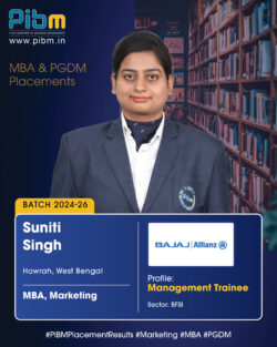 PIBM Celebrates Another Remarkable Placement Achievement – Suniti Singh (Batch 2024–26)!