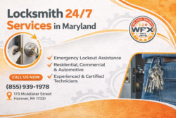 Locksmith 24/7 services in Maryland