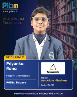 PIBM Celebrates Another Remarkable Placement Achievement – Priyanka Rana | Batch 2024–26!