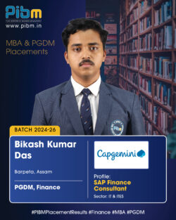 PIBM Celebrates Another Remarkable Placement Achievement – Bikash Kumar Das (Batch 2024–26)!