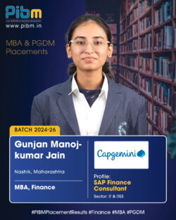 PIBM Celebrates Another Remarkable Placement Achievement – Gunjan Manoj-kumar Jain | Batch 2024–26!