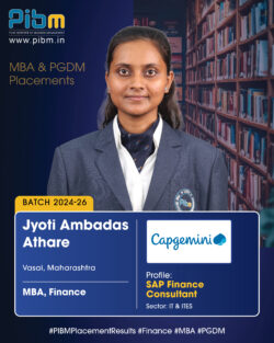 PIBM Celebrates Another Remarkable Placement Achievement – Jyoti Ambadas Athare Batch 2024–26!