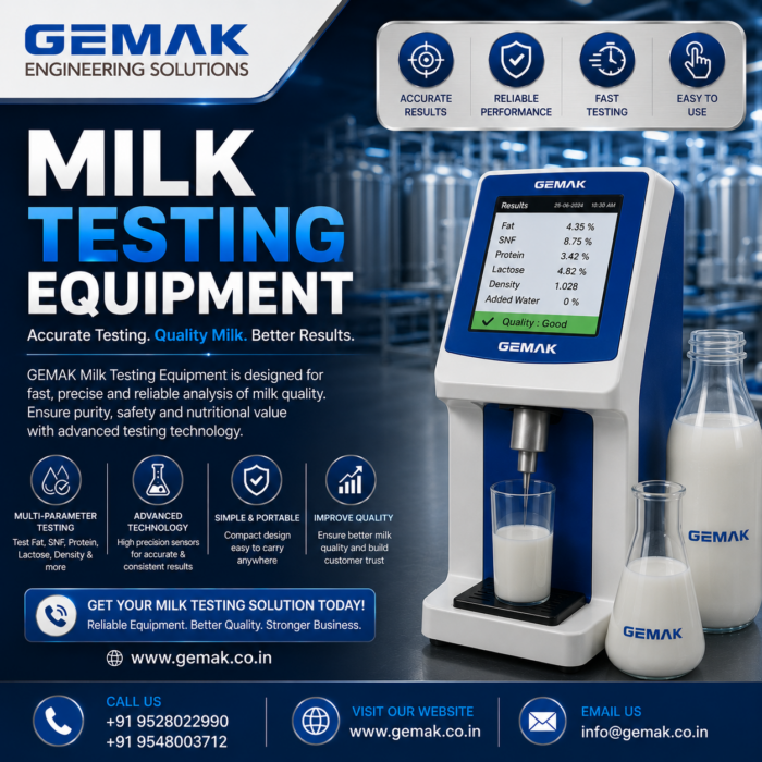Milk Testing Equipment | Accurate Milk Analyzer Machine by GEMAK