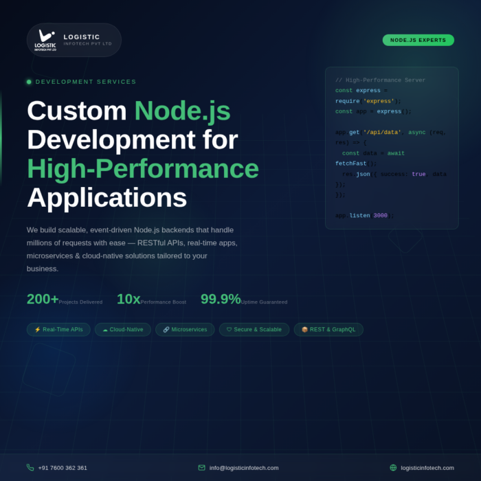 Custom Node.js Development for High-Performance Applications – Logistic Infotech