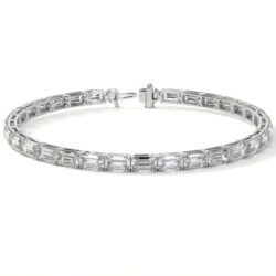 Order Lab Diamond Bracelet 14k White Gold Emerald Bracelet