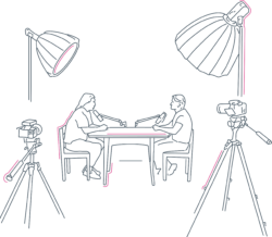 Podcast Recording Studio with Audio and Video Recording
