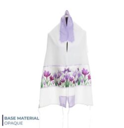 Lilac Crocuses Field Tallit for Women, Girl Tallit