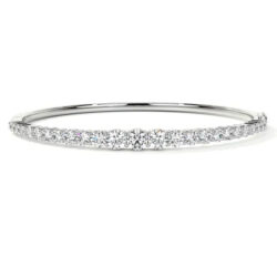 Elegant Natural Diamond Bracelet Women in 14k White Gold