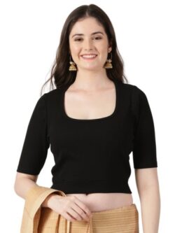 Buy Premium Square Neck Rib Half Sleeve Blouse – NOTYET by us