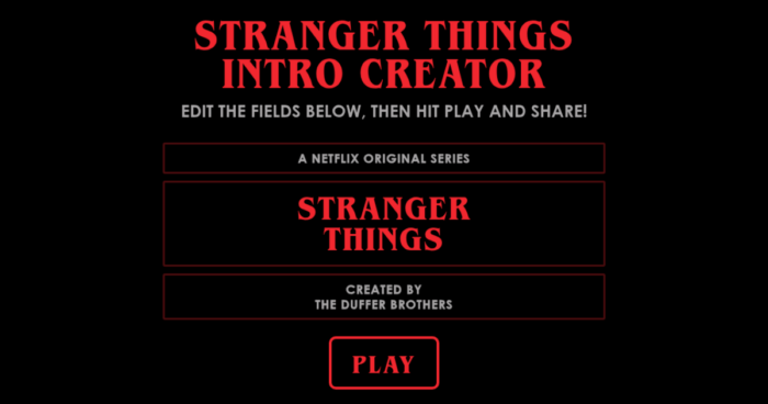 Stranger Things Intro Maker