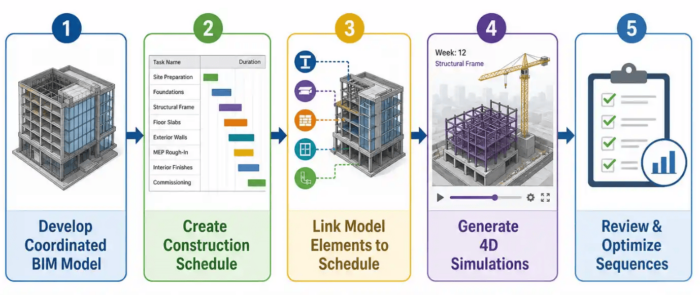 🏗️ Master the 5-Step Workflow for BIM-Based Construction Phasing!