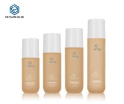 Wholesale Orange Luxury Skincare Packaging Set Empty Lotion Pump Plastic Bottle and Dropper Bottle