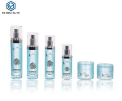 Cosmetic Bottle Set Acrylic Face Cream Jars Acrylic Round Bottle with Lotion Pump