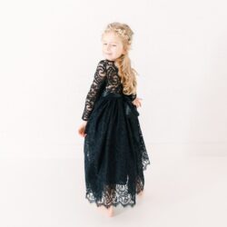 Black Boho Wedding Dress, Rustic Vintage Lace Bridal Gown, Gothic Beach Wedding Dress, Alternati ...
