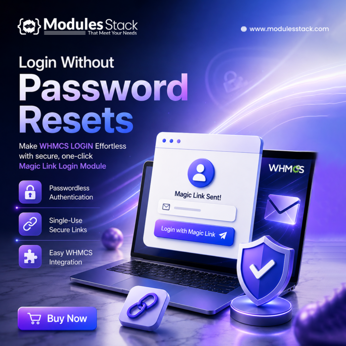 WHMCS Magic Link Login Module | Passwordless Secure Login Without Password Resets
