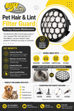 Pet Hair & Lint Filter Guard for Cleaner Vacuum Performance