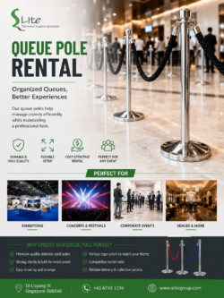 Queue Pole Rental Singapore | S-Lite Group Event Solutions