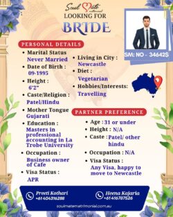 Hindu Matrimonial Profile in Australia