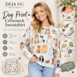 Dog Print Crewneck Sweatshirt